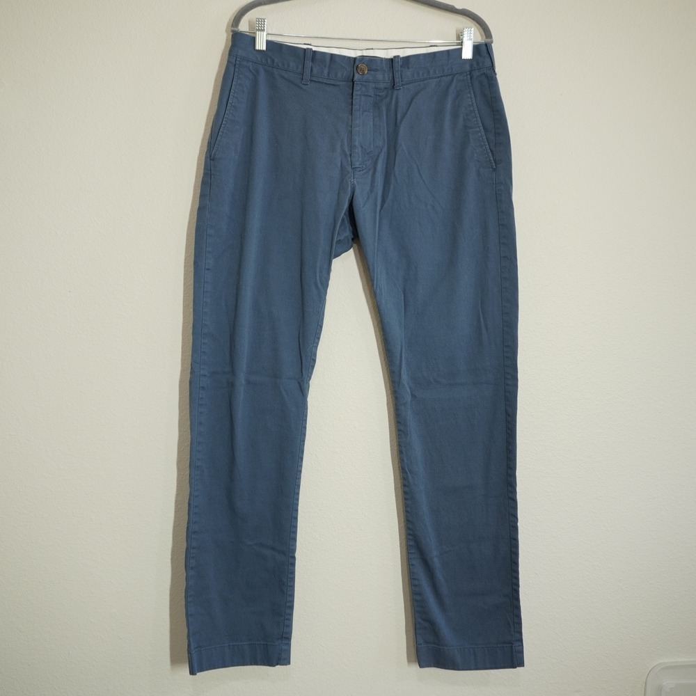 J. Crew 32x32 Chino Pants Navy Blue Flex Straight Leg Business Casual Office